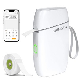 Rongta Label Maker Machine with Tape, Bluetooth Label Printer, Wireless Mini Label Makers with Multiple Templates for Organizing Office Home, (White)