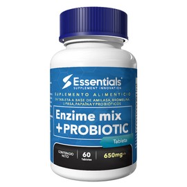 Enzime Mix + Probiotic | Essentials Innovation | Enzimas digestivas + Probioticos | 60 Tabletas