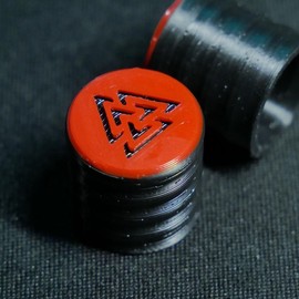 Opus Guitar Knobs - Crimson Red and Black Valknut Sigil - Number of Knobs: Four