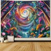 Tushelia Blacklight Galaxy Space Tapestry UV Reactive Forest Tree Tapestries