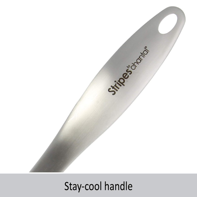Chantal Nonstick 8 inch Stripes Fry pan, Brushed Stainless Steel,