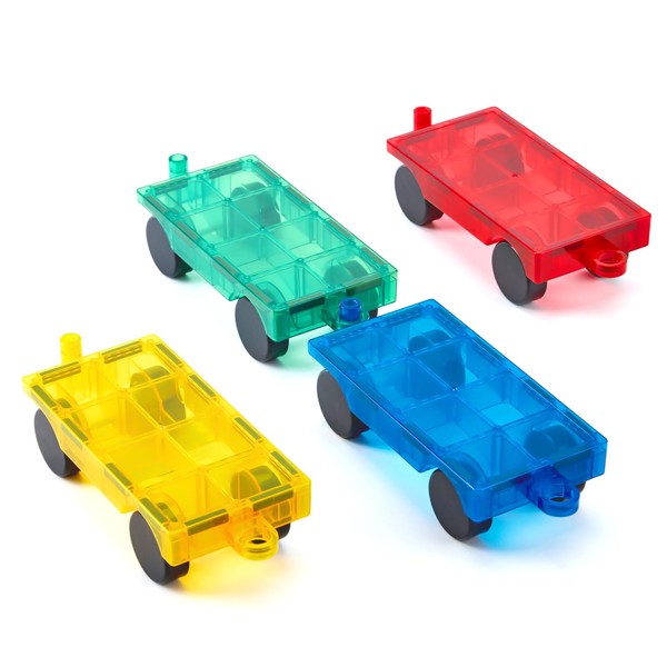Gemmicc 4 PCS Magnetic Car Set,Magnet Construction Vehicle,Magnet Car Truck