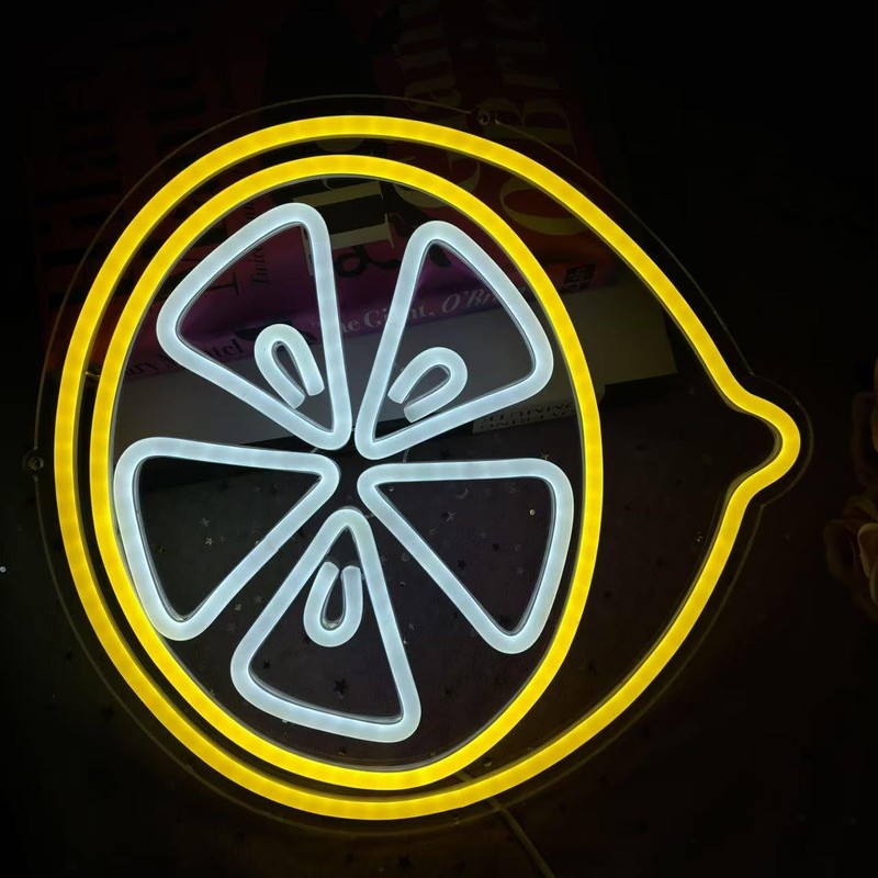 Lemon Slice neon Sign, Lemon Kitchen Light Decor, Fruit Custom