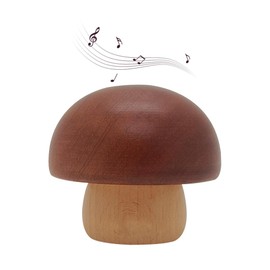 MiOYOOW Wood Music Box, Mushroom Clockwork Musical Box Mechanism Rotating Music Box for Birthday Christmas (Melody: You Are My Sunshine)