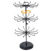 MyGift 3 Tier Classic Matte Black Metal Jewelry Tree with