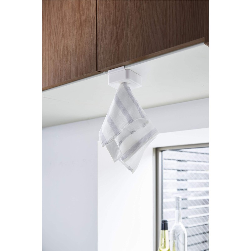 Yamazaki 4250 Sink Door Towel Holder, White, Approx. W 2.2
