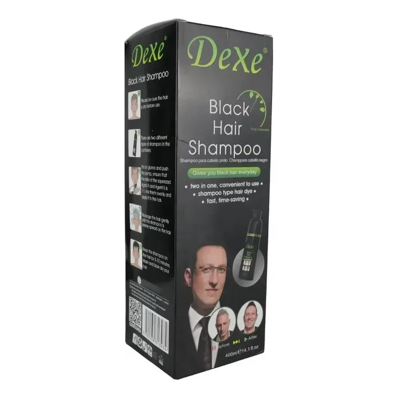 Shampoo Tinte Cubre Canas Dexe 400 Color Negro