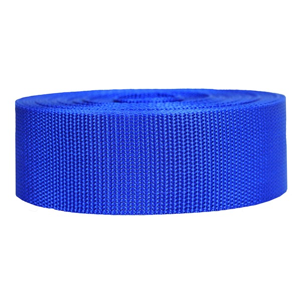 Strapworks Heavyweight Polypropylene Webbing - Heavy Duty Poly Strapping for Outdoor DIY Gear Repair, 2 Inch x 25 Yards - Royal Blue