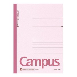 Kokuyo No-201A Campus Notebook, A4, Ruled 0.3 inches (7 mm), 40 Pieces, Bulk Set of 3
