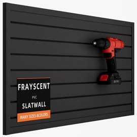 FRAYSCENT Slat Wall Paneling Garage Slatwall Storage Systems, Slatwall Panel 4x2 ft Garage Wall Organizer PVC Wall Panels Bike Rack Storage & Organization Products Garden Tool Organizer Wall Mount