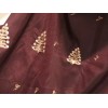 wowfabric4less123 Burgundy Black Gold Iridescent Border Embroidery Sequins Fabric 50”