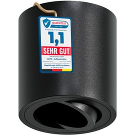 MATO Surface-Mounted Spotlight GU10 Black - 30° Swivelling - Diameter 80 x 84 mm - Surface-Mounted Spotlight with GU10 Socket - Aluminium Ceiling Spotlights Surface-Mounted 230 V, Surface Mounted