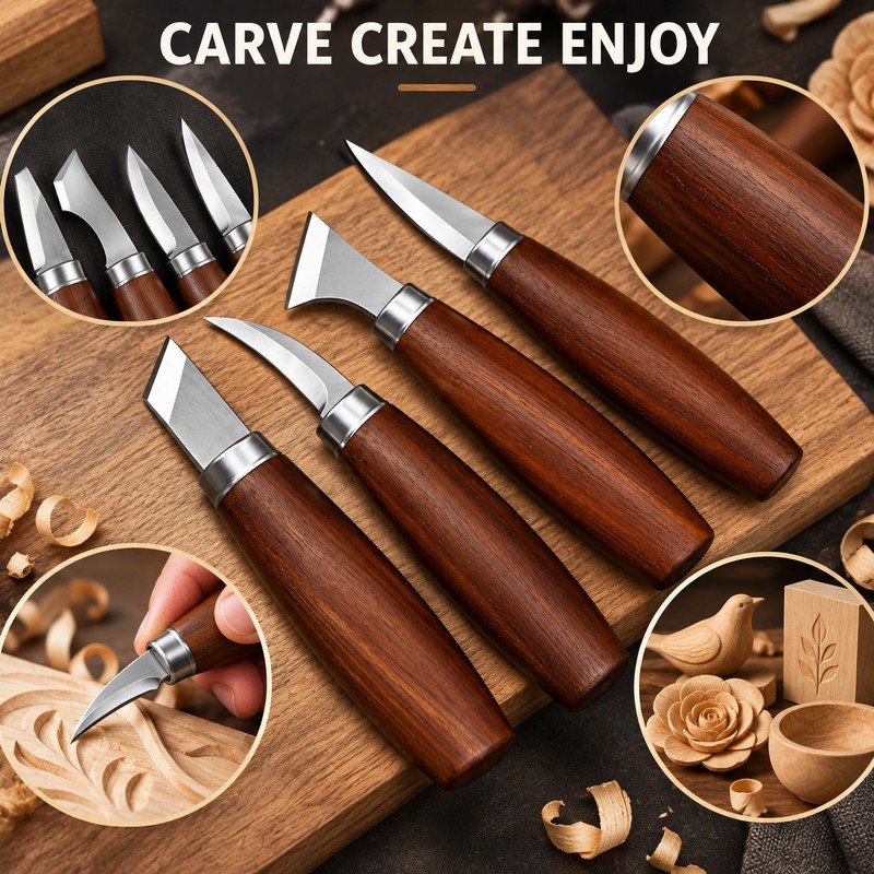 Wood Carving Tool Set for DIY Woodworking Projects – 4-Piece