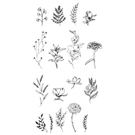 Sizzix Set di 17 timbri trasparenti Garden Botanicals di Lisa Jones