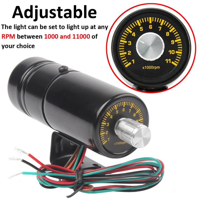 LKRXW Tacho Gauge Shift Light Car Adjustable Tachometer Shift Alarm