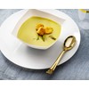 Plasticpro Disposable Heavy Duty Gold Plastic Spoons, Fancy Plastic Silverware Looks