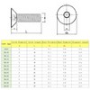 Yyyuluo M4 Countersunk Head Screw 304 Stainless Steel Hexagon Socket