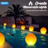 LanPool Floating Pool Lights,14" Flame Solar Pool Lights,Floating Glow Globe
