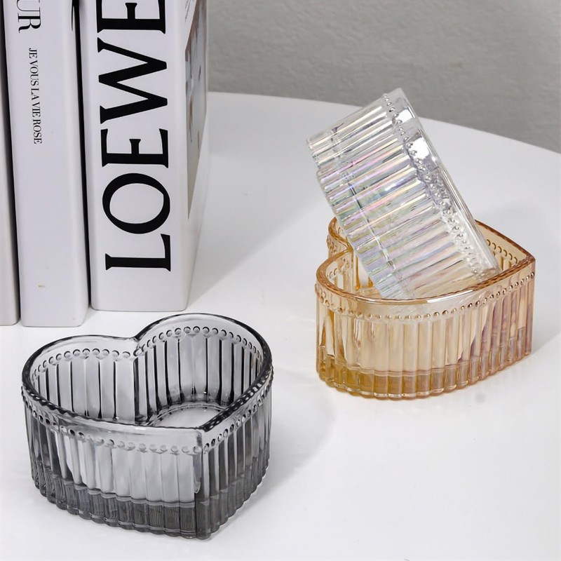 WAIT FLY Glass Heart-shaped Candy and Dessert Bowl - Fruit