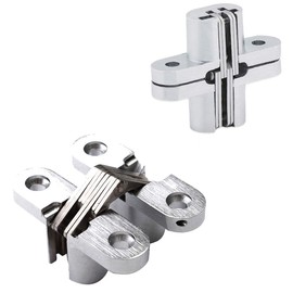 LERT Zinc Alloy Cross Hinge, Invisible Cross Hinge for Folding/Hidden Door, 2 pcs (13×45 mm)