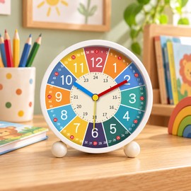 Kids Analog Alarm Clock for Learning Time – Easy-to-Read Desktop Clock for Children's Bedrooms and Morning Routines