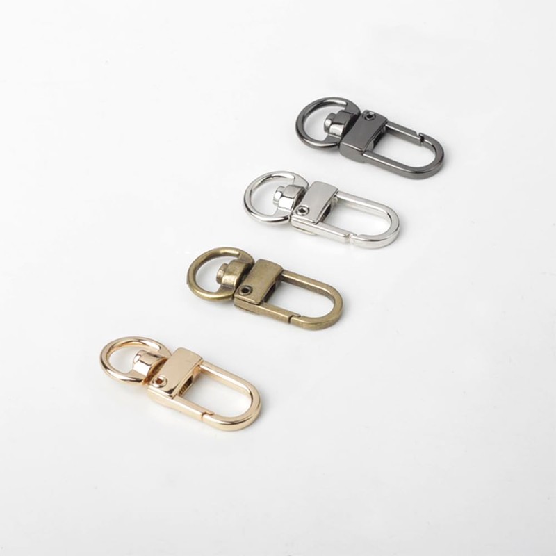 YFFSFDC キーホルダー 10個セット 金具 ナスカン 回転カン フック 360度回転 キーリング ストラップ