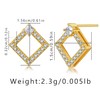 18k Gold-Plated Copper Hoop Earrings Square Frame Zircon Stud Earrings