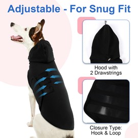Dog Anxiety Calming Vest, Dog Calming Vest with Ear Cover, Anxiety Jacket for Large Dogs, Dog Compression Shirt Anxiety for Separation, Fireworks, Vet Visits, Travel (Black, XL)