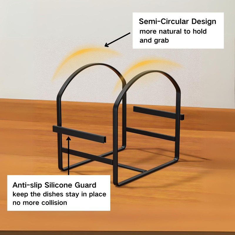 LINFIDITE 2 Pack Kitchen Plate Holder Organizer for Cabinet Space