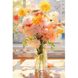 LEADINTOP Diamond Art Flower Square Beads, 11.8 x 15.7 inches (30 x 40 cm), Colorful Square Beads, Diamond Painting, Square Art Set, Bead Art, Mosaic Art, Popular, Cute, Present, Kids, Adults,