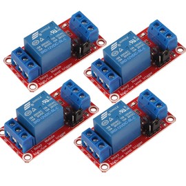 Gebildet 4pcs DC 12V 1Channel Relay Module Board Shield with Optocoupler Isolation, Supports High or Low Level Compatible Development Board Trigger