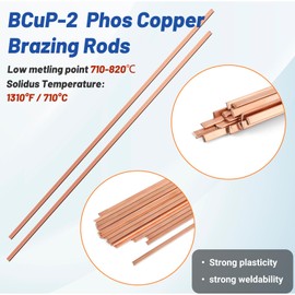 UCandy 20 Sticks BCuP-2 1/2 lb Copper Brazing Rods Copper Phosphor Alloys Self Fluxing Welding Rods 0.050" x 1/8" x 10"Brazing Rods for Air Conditioner Refrigerators Pipe Gas