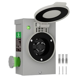 Islewire 30 Amp Generator Power Inlet Box, Pre-drilled NEMA L14-30P Box for 4-Prong Generator Cord, 125/250V, 7500W, Weatherproof NEMA 3R for Outdoor Use, LED Indicator, Emergency Ready, ETL Listed