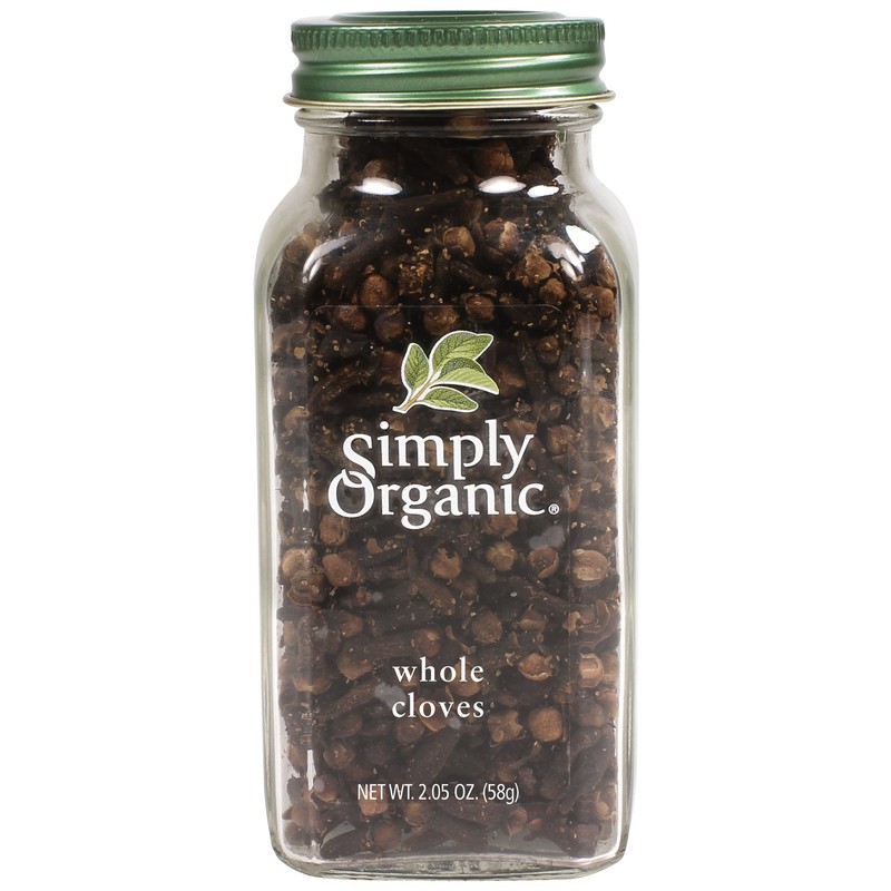Simply Organic Whole Cloves, 2.05 Ounce Jar, Hand-Selected, Intensely Aromatic