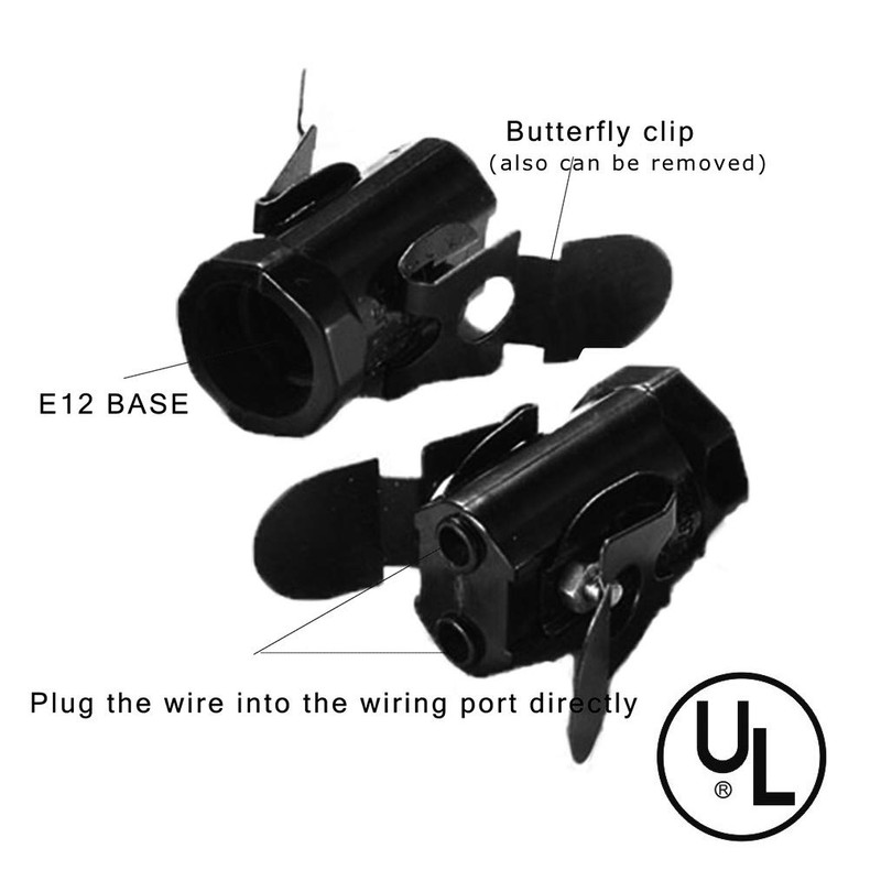 E12 candelabra socket,TWDRTDD Black 3-Pack Candelabra Base Lamp Holder Light