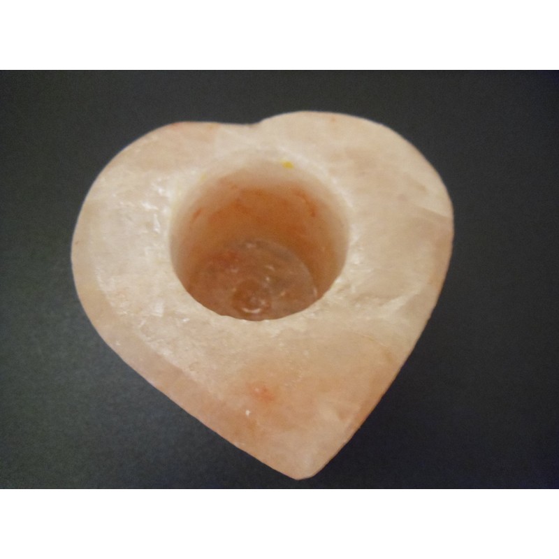 Rock Salt Tea Light Holder in Heart Shape