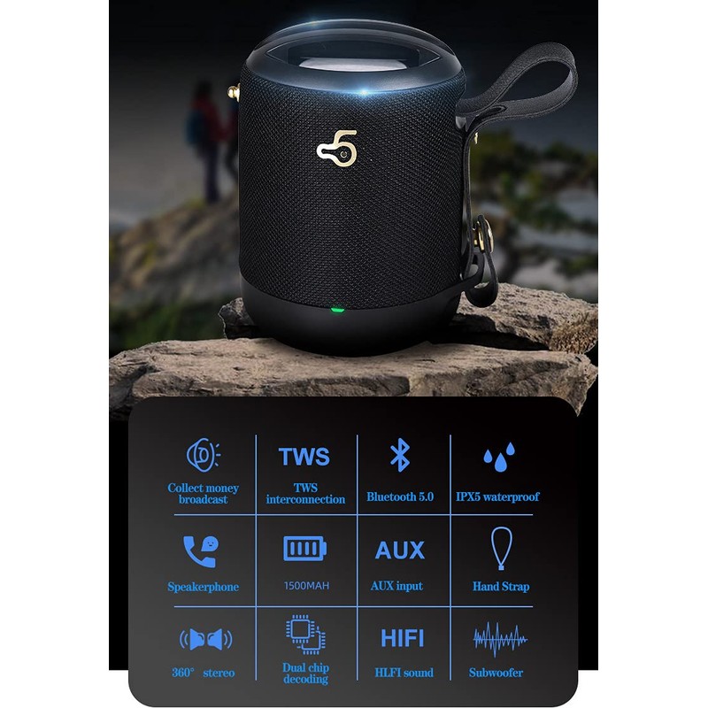 Zebra Technology Group Portable Bluetooth Speaker. Stereo Sound. Bluetooth 5.0