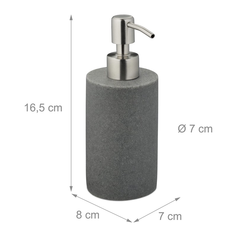 Relaxdays Soap Dispenser 180ml Refillable Bathroom Toilet Kitchen Liquid Soap
