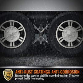 Sulythw X-Shaped Wheel Chocks for Travel Trailer【Allow Drill Adjust】 RV Stabilizers X chocks Camper Wheel Chock for Travel Trailers RV Accessories Wrench Adjustable 3"-11.5" Black （2 PCS）