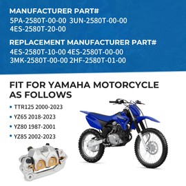 M MATI Front Disc Brake Caliper with pads for Yamaha YZ85 YZ80 YZ65 TTR125 1987-2023 5PA-2580T-00-00 3UN-2580T-00-00 4ES-2580T-20-00
