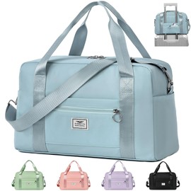 FIORETTO for Ryanair Airlines Cabin Bags 40x20x25 Underseat Travel Hand Luggage Carry on Bag Weekend Overnight Duffle Holdall Bag for Women and Men Blue