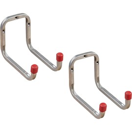 Gedotec Wall Mount Galvanised Steel | Duo | Pack of 2 Device Holder for Screwing | Double Wall Hook: 173 mm | All-Purpose Hooks Metal | Screw Hooks Garage | Device Holder on the Wall | Wall Mounting