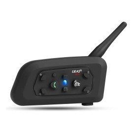 Intercomunicador Bluetooth Ejeas V6 Pro+ para 6 Motociclistas con Alcance de 1.2 km y Resistencia IP67
