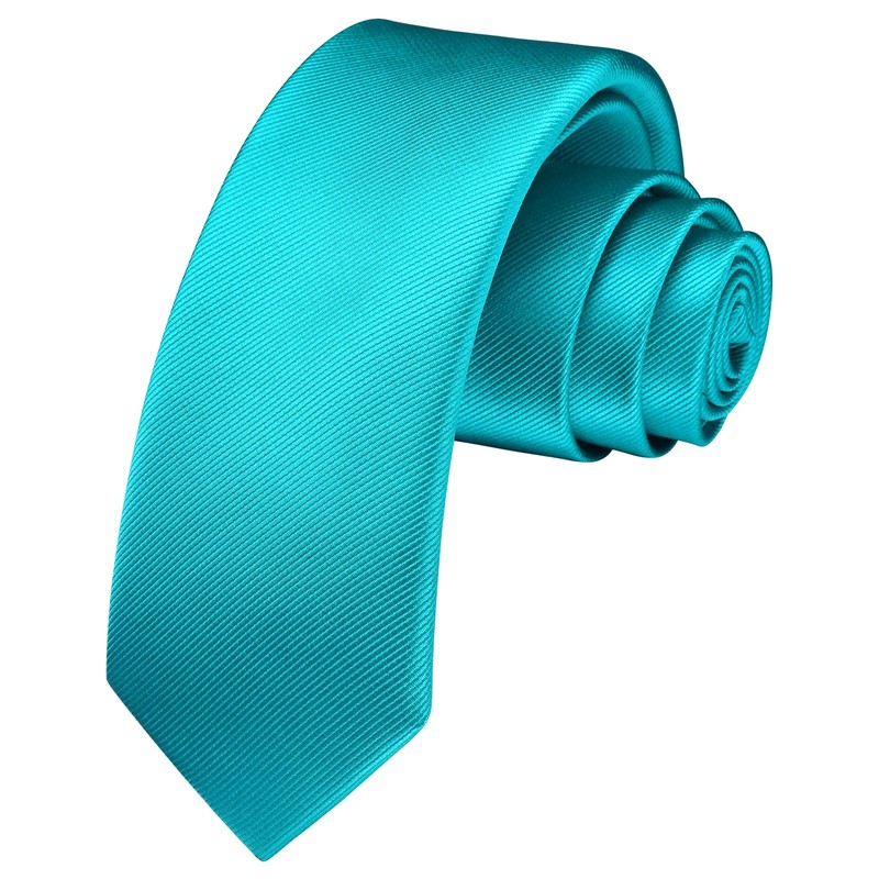 HISDERN Men's Tie Slim Plain Silk Ties for Men Classic