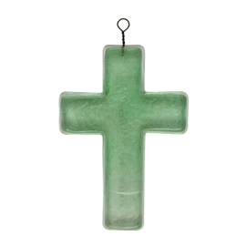 Creative Co-Op Recycled Glass Hanging Cross