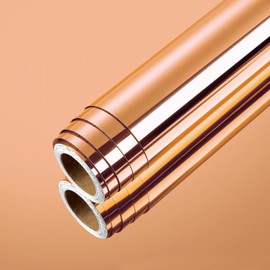 LACHEERY Peel and Stick Mirror Paper Self Adhesive for Crafts 15.8"x276" Flexible Mirror Wall Stickers Gold Mirror Sheet Sticker Roll Mirror Contact Paper for Cabinets Kids DIY Bathroom Walls Decals