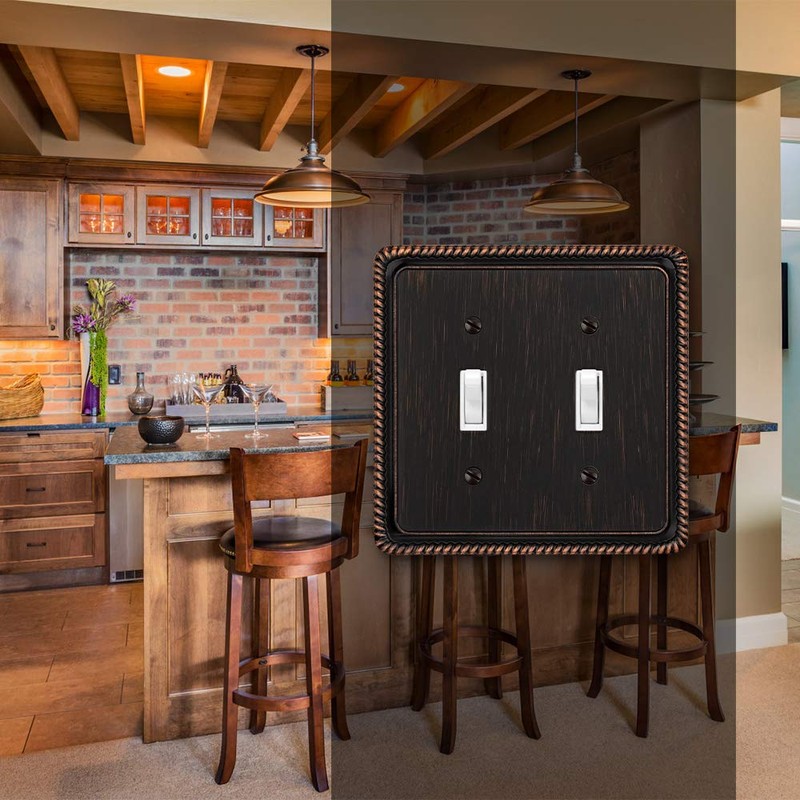 Rope Edge Decorative Wall Plate Switch Plate Outlet Cover (Double