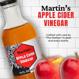 Slide Ridge Martin's Honey Apple Cider Vinegar | Crispy & Sweet | Wellness, Kitchen, & Household Staple | 16 oz (Pack of 1)