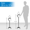 RMS Quad Cane - Adjustable Walking Cane with 4-Pronged Base