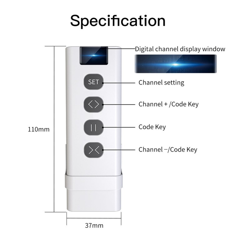 Curtain Remote Control Switch Intelligent Automatic Opener Closer 9 Channel